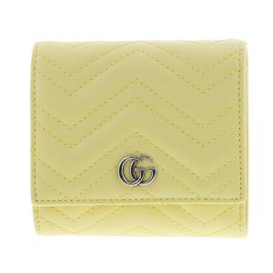 【中古】 GUCCI （グッチ） GGマーモント 二つ折りウォレット 財布 三つ折り財布(小銭入有) イエロー Yellow 598629 used:A｜pawnshopriz