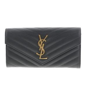 【中古】 YVESSAINTLAURENT （イヴサンローラン） ラージフラップウォレット 財布 長...