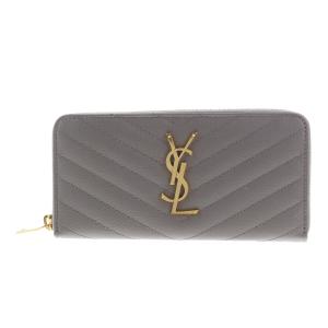 【中古】 YVESSAINTLAURENT （イヴサンローラン） モノグラム サンローラン フルジップウォレット 財布 長財布(小銭入有) Gray 358094 used:AB｜pawnshopriz