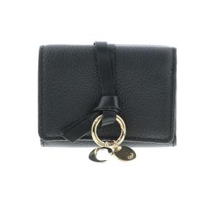 【中古】 CHLOE （クロエ） アルファベット ミニ トリフォールド ウォレット 財布 三つ折り財布(小銭入有)  Black CHC21WP946 unused:S｜pawnshopriz