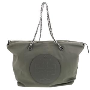 Tory Burch トリーバーチ エラ チェーントートバッグ トートバッグ 152313 ナイロン カーキ レディース 中古