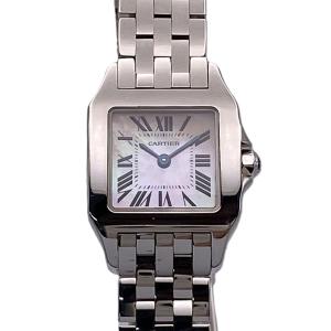 CARTIER カルティエ サントス ドゥモワゼル SM Pink MO P 腕時計 W25075Z5 ステンレススチール シルバー レディース 中古