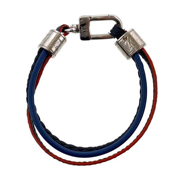 LOUIS VUITTON ルイ・ヴィトン ブレスレット M6423D レザー ブラック ネイビー ...