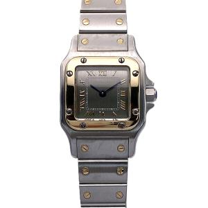 CARTIER カルティエ サントスガルベ SM ローマン 腕時計 W20031C4 ステンレススチール K18ゴールド グレー クオーツ レディース 中古
