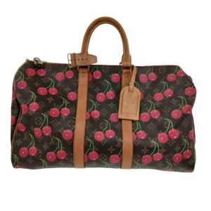 LOUIS VUITTON ルイ・ヴィトン キーポル45 モノグラムチェリー さくらんぼ 村上隆 旅行バッグ ボストンバッグ M95011 モノグラム 中古