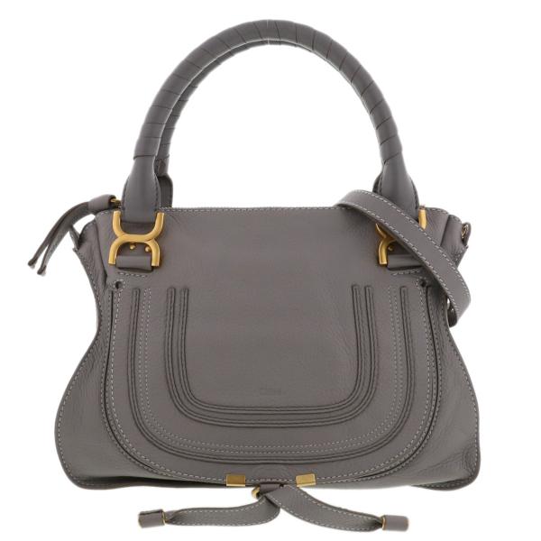 Chloe クロエ グレインレザー MARCIE 2WAY ショルダーバッグ マーシー グレー レデ...