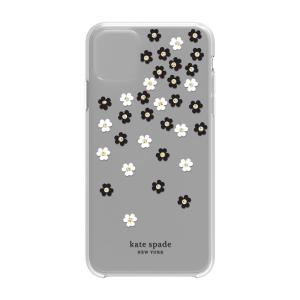 Kate Spade iPhone11ProMax Protective Hardshell SCATTERED FLOWERS black/white/gold gems/clearの商品画像