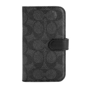 【アウトレット】COACH コーチ iPhone12mini ケース カバー スマホケース Folio Case Signature C Sand ブランド おしゃれ 手帳型 手帳 Black ブラック