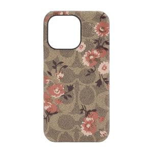 COACH コーチ スマホケース ハードケース iPhone13Pro PVCレザー Coach柄 花柄 ブラウン 2021 Coach Slim Wrap Case Prairie Rose Khakiの商品画像