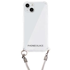 PHONECKLACE  ロープショルダーストラップ付きクリアケースfor iPhone 13 グレー｜paypaystore