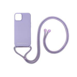 PHONECKLACE ロープネックストラップ付きシリコン ケース For iPhone 13 ラベンダー｜paypaystore