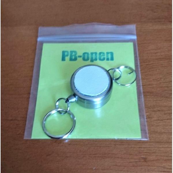 ストラップ用　リール　白革　【限定】