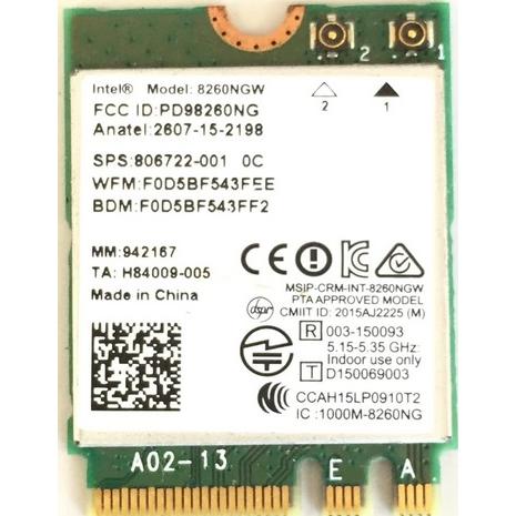Intel デュアルバンド Ngff WiFiカード 8260NGW M.2 NGFF 2.4 / ...