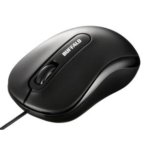 バッファロー BSMOU050MBKZ 有線 光学式マウス 3ボタンタイプ Mサイズ ブラック(BSMOU050MBKZ) ChromeOS / Mac OS X / Win10対応 バルク