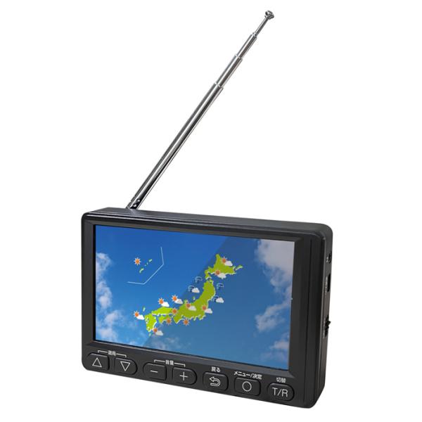 OVER TIME ポータブルテレビ 4.5インチ ワンセグTVラジオ OT-1PT45S ブラック...