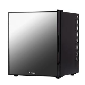 A-Stage 1ドア 冷蔵庫 32L ペルチェ式 ブラック ミラーガラス PR02A-32MG ブラック
