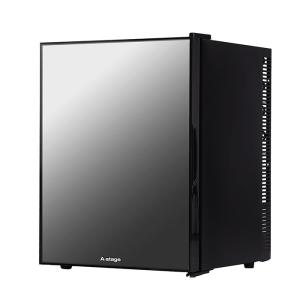 A-Stage 1ドア 冷蔵庫 40L ペルチェ式 ブラック ミラーガラス PR03A-40MG ブラック