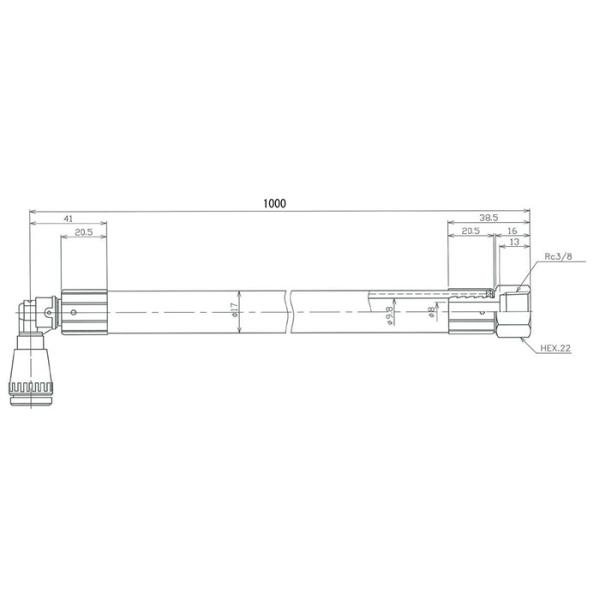 リンナイ 強化ガスホース R3/8ねじ接続用 1m RGH-910MA