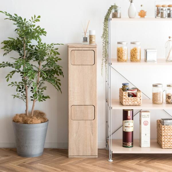 MIYATAKE ゴミ箱 20L×2 プッシュ式 木製 2段ダストボックス Empro エンプロー ...