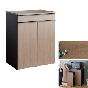 クロシオ ダイニングダストボックス2D ブラウン 完成品 キャスター付