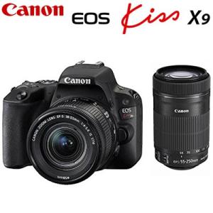 キヤノン デジタル一眼レフカメラ EOS Kiss X9 ダブルズームキット ブラック EOSKISSX9BK-WKIT CANON