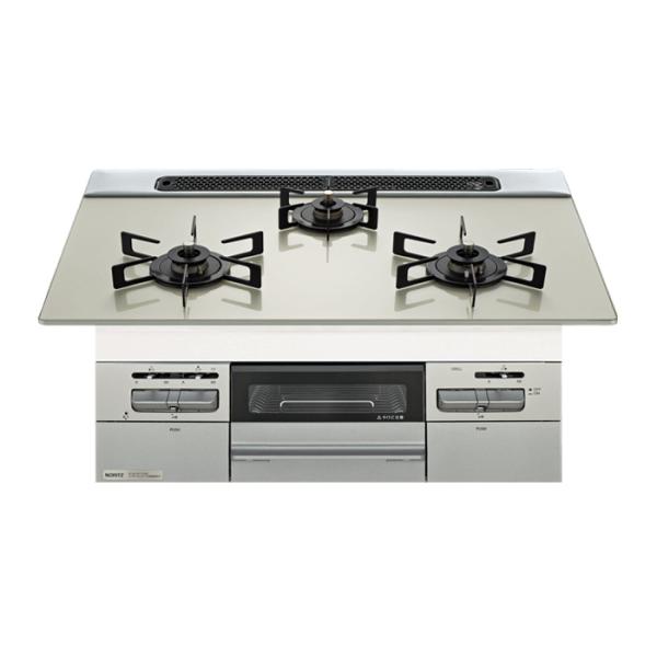 ノーリツ 都市ガス用 75cm天板ビルトインコンロ Mikke ミッケ N3WV7RWAP2SIC-...