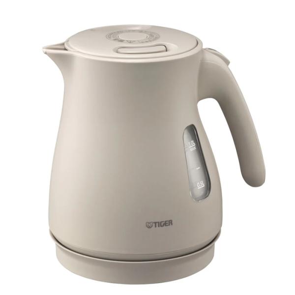 タイガー 蒸気レス 電気ケトル QUICK &amp; SAFF+ 1.0L スピードふっ騰 転倒お湯もれ防...