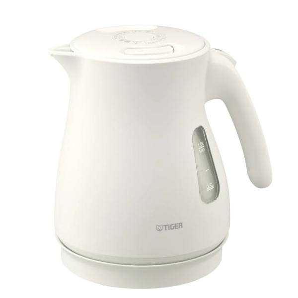 タイガー 蒸気レス 電気ケトル QUICK &amp; SAFF+ 1.0L スピードふっ騰 転倒お湯もれ防...