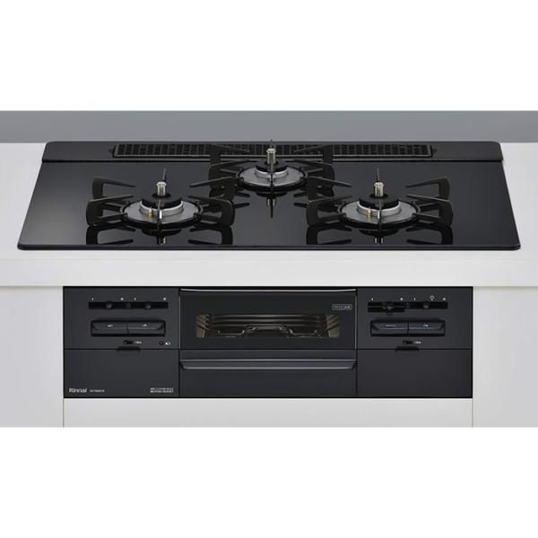 リンナイ ビルトインガスコンロ 75cm 都市ガス用 ガラストップ シアーブラック RS71W36T...