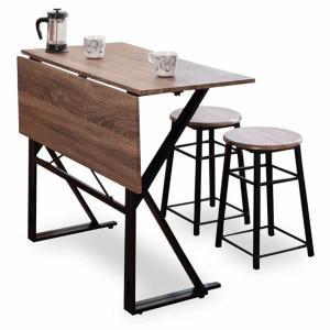 JKプラン ダイニングテーブル スツール2脚セット 2人用 UNI-0002-BKBR ブラック×ブラウン