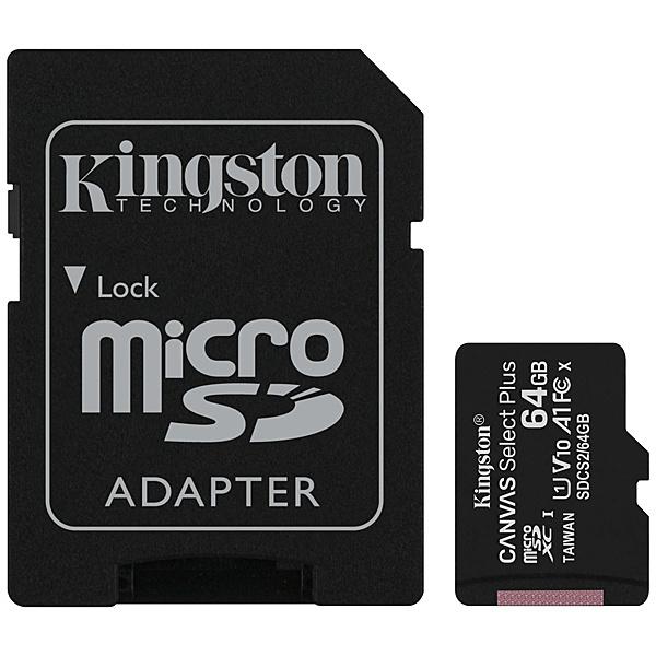 キングストン SDCS2/64GB 64GB Canvas Select Plus microSDX...