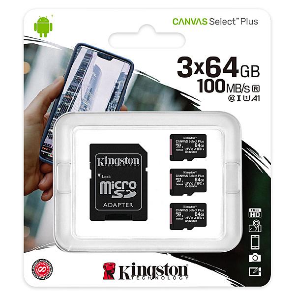 キングストン SDCS2/64GB-3P1A 64GBx3枚セット Canvas Select Pl...