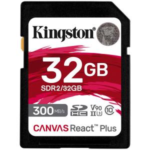 キングストン SDR2/32GB SDHCカード 32GB UHS-II V90 Canvas React Plus SD Card｜pc-express