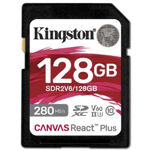 キングストン SDR2V6/128GB Canvas React Plus V60 SD メモリカード128GB｜pc-express