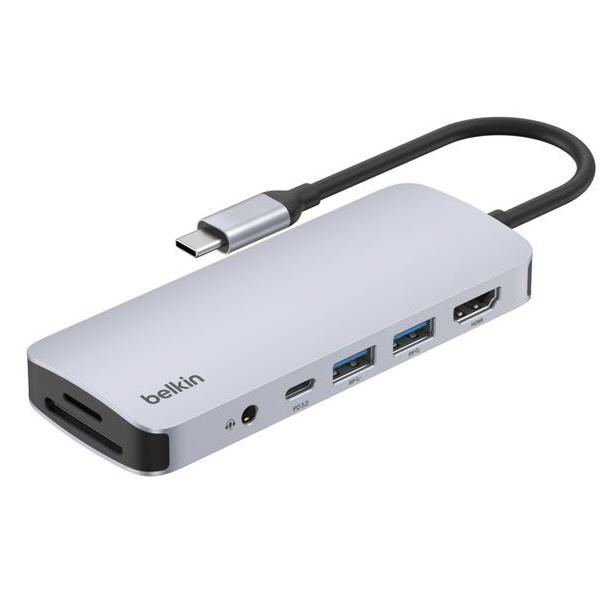 belkin AVC009fqSGY-V2 Connect USB-C 7-in-1 マルチポートハ...