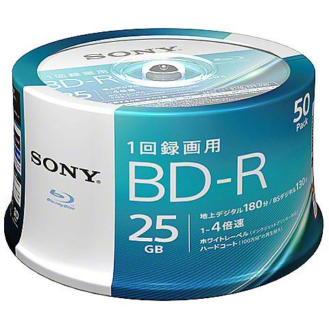 SONY(VAIO) 50BNR1VJPP4 ビデオ用BD-R 追記型 片面1層25GB 4倍速 ホ...
