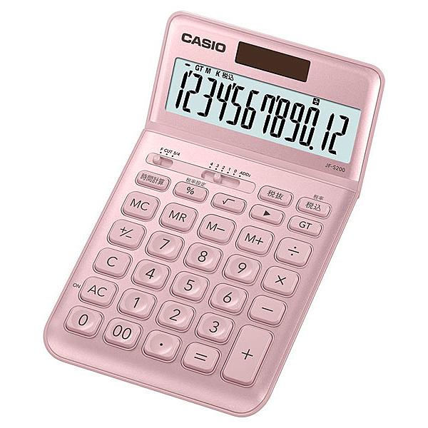 CASIO JF-S200-PK-N スタイリッシュ電卓 ジャストタイプ ライトピンク