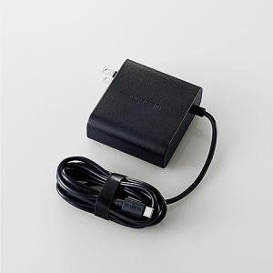 ELECOM ACDC-PD0465BK ノートPC用ACアダプター/ Type-C/ USB Power Delivery対応/ 65W/ ケーブル一体型/ 2m/ ブラック