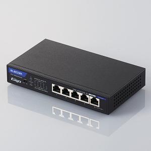 ELECOM EHB-UG2C05E-PL 法人用ノン インテリジェントスイッチングハブ/ Gigabit対応/ PoE/ 5ポート/ ACアダプタモデル/ 小…
