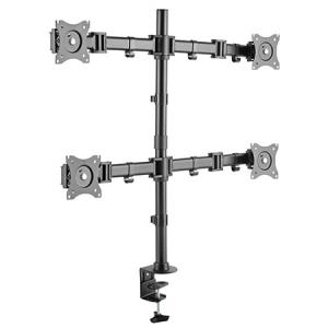 STARPLATINUM TVSOFNA342B 快適ワークのモニターアーム 13-27インチ対応 4画面 NA342 ブラック