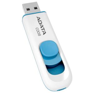 A-DATA Technology AC008-64G-RWE USBメモリ C008 64GB USB2.0対応 スライド式 ホワイト＋ブルー / 5年保証