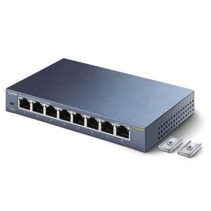 TP-LINK TL-SG508(JP) V2 8ポート ギガビット らくらくマウントスイッチングハ...
