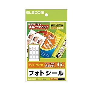 ELECOM EDT-PSK9 フォトシール(ハガキ用)9面×5｜pc-express