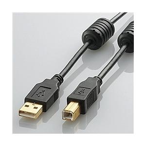 ELECOM U2C-BF07BK USB2.0ケーブル/ フェライトコア付 ABタイプ/ 0.7m(ブラック)｜pc-express