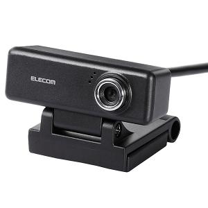 ELECOM UCAM-C520FEBK PC Webカメラ/ 200万画素/ マイク内蔵/ 高精細ガラスレンズ/ イヤホン付/ ブラック｜pc-express
