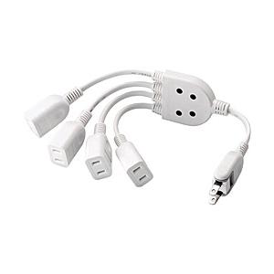 ELECOM T-ADR4WH ACアダプタ用電源延長コード/ 2P/ 4個口/ ホワイト