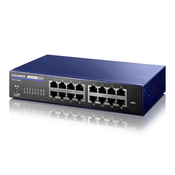アイオーデータ BSH-G16MB IEEE802.1X認証対応L2インテリジェントスイッチ 16ポ...