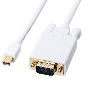 サンワサプライ KC-MDPVA20 ミニDisplayPort-VGA変換ケーブル（ホワイト・2m）｜pc-express