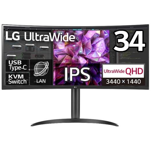 LG電子 34WQ75C-B 液晶ディスプレイ 34型/ 3440×1440/ HDMI、Displ...