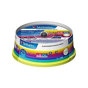 Verbatim DTR85HP25V1 DVD+R DL 8.5GB PCデータ用 8倍速対応 25枚スピンドルケース入り ワイド印刷可能